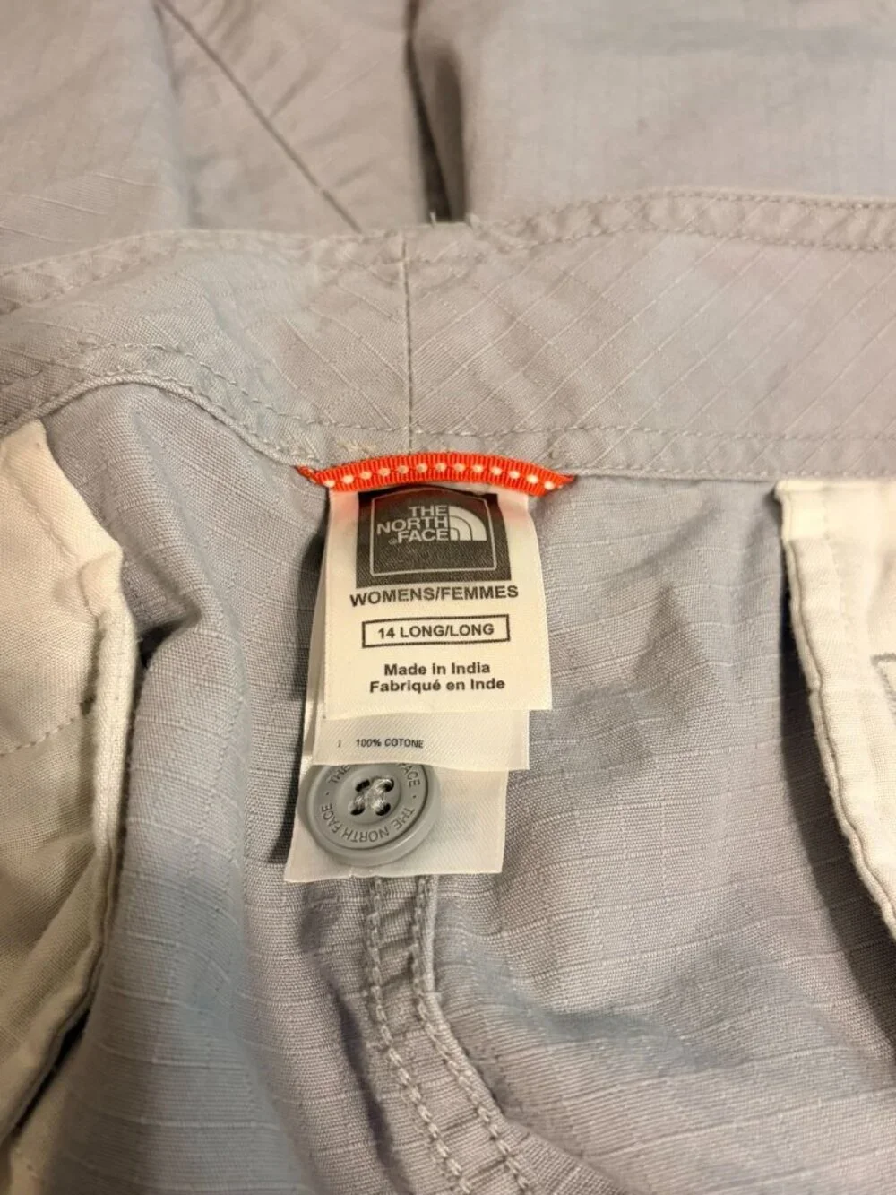 Women's The North Face Gray 5-Pocket Cargo 100% Cotton Shorts Size 14 Long